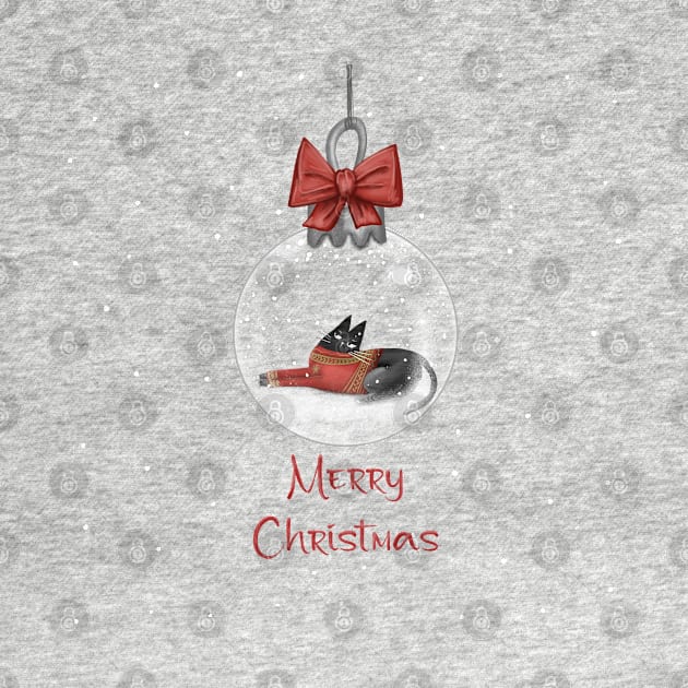 Merry Christmas - Black cats with Santa hat. by Olena Tyshchenko